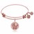Expandable Pink Tone Brass Bangle with New Mom Symbol