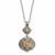 Dual Oval Filigree Style Pendant in 18K Yellow Gold and Sterling Silver