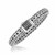 Black Sapphire Embellished Braided Style Men's Bracelet in Sterling Silver