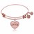 Expandable Pink Tone Brass Bangle with Love Symbol