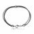 Bar Station Multi Strand Wheat Chain Bracelet in Rhodium and Ruthenium Plated Sterling Silver