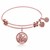 Expandable Pink Tone Brass Bangle with I Love You Symbol
