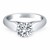 Tapered Cathedral Solitaire Engagement Ring in 14k White Gold