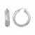 Diagonal Diamond Cut Textured Domed Hoop Earrings in Sterling Silver
