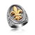 Fleur De Lis Filigree Ring in 18k Yellow Gold & Sterling Silver