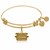 Expandable Yellow Tone Brass Bangle with Central Perk Couch Symbol