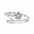 Flower Motif White Cubic Zirconia Accented Toe Ring in Rhodium Finished Sterling Silver