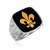 Fleur De Lis Style Men's Ring in 18k Yellow Gold and Sterling Silver