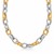 Diamond Cut Oval Rolo Rhodium Plated Chain Necklace in 18K Yellow Gold and Sterling Silver