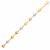 14k Three-Toned Yellow,  White,  and Rose Gold Ball Bracelet
