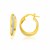 Twisted Glitter Center Hoop Earrings in 14K Two-Tone Gold