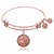 Expandable Pink Tone Brass Bangle with Leo Symbol