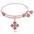 Expandable Pink Tone Brass Bangle with Badge Of Courage Symbol