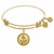 Expandable Yellow Tone Brass Bangle with Anchor Secure Future Symbol
