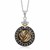 Smokey Quartz and Coffee Diamonds Round Fleur De Lis Pendant in 18K Yellow Gold and Sterling Silver (.21ct tw)