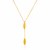 14k Yellow Gold Puffed Marquise Motif and Chain Necklace