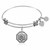 Expandable White Tone Brass Bangle with The Star Of David Symbol