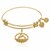 Expandable Yellow Tone Brass Bangle with Dolphin Be In Touch Symbol