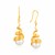 Cultured Pearl Filament Spiral Earrings in 14k Yellow Gold
