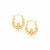 Claddagh Motif Hoop Earrings in 10k Yellow Gold