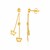 14k Yellow Gold Ball and Butterfly Drop Post Earrings