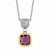 Cushion Amethyst Necklace in 18k Yellow Gold and Sterling Silver