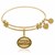 Expandable Yellow Tone Brass Bangle with US Navy Honor Courage Commitment Symbol