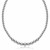 Graduated Design Bead Motif Necklace in Rhodium Plated Sterling Silver