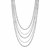Graduated Multi Strand Chain Necklace in Sterling Silver
