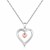 Puffed Heart and Diamond Studded Pendant in Sterling Silver (.01 ct t.w.)