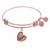 Expandable Pink Tone Brass Bangle with Daughter Special Love Symbol