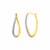 Two-Tone Textured Twisted Oval Hoop Earrings in 10k Yellow and White Gold