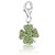 Clover Leaf Green Tone Crystal Embellished Charm in Sterling Silver
