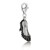 High Heel Studded Design Shoe Charm with Black Enamel Finish in Sterling Silver