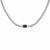 Black Sapphire Accented Woven Chain Necklace in Sterling Silver
