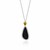 Black Onyx and White Sapphire Pendant in 18k Yellow Gold & Sterling Silver