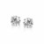 Faceted White Cubic Zirconia Stud Earrings in Sterling Silver(7mm)