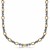 Oval Cable and Polished Rolo Chain Necklace in 18K Yellow Gold and Sterling Silver