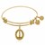 Expandable Yellow Tone Brass Bangle with Lighthouse Beacon Of Hope Symbol
