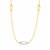 14k Yellow Gold and Diamond Necklace with Oval Stations