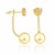 Rope Style Knot and Polished Bead Double Sided Earrings in 14k Yellow Gold