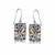 Rectangular Dragonfly Motif Drop Earrings in 18k Yellow Gold and Sterling Silver