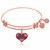 Expandable Pink Tone Brass Bangle with Pay It Forward Symbol