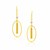 14k Two-Tone Yellow and White Gold Oval Hoop Earrings with Tassels