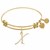 Expandable Yellow Tone Brass Bangle with X Symbol with Cubic Zirconia 