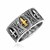 Baroque Pattern Fleur De Lis Ring in 18K Yellow Gold and Sterling Silver