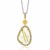 Golden Rutilated Quartz and Citrine Fleur De Lis Pendant in 18k Yellow Gold and Sterling Silver