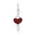 Key Red Tone Crystal Encrusted Charm in Sterling Silver