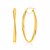 14k Yellow Gold Twist Motif Oval Shape Hoop Earrings