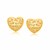 Mesh Puff Heart Stud Earrings in 14k Yellow Gold
